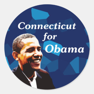 Sticker Rond Le Connecticut pour Obama