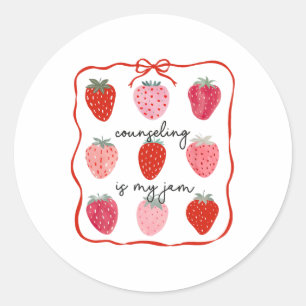 Sticker Rond Le conseil est ma confiture Conseillère fraise San