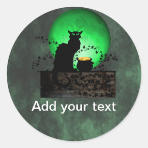 Sticker Rond Le Conversation de St. Patrick Noir