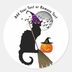 Sticker Rond Le Conversation Noir Halloween Avec