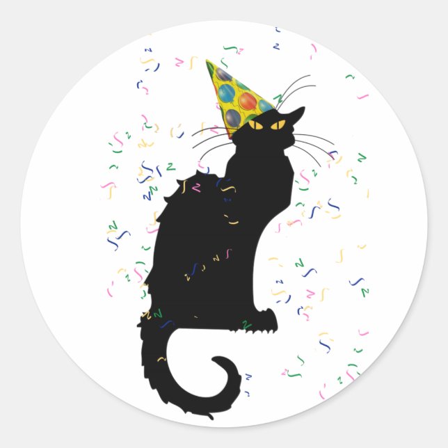 Sticker Rond Le Conversation Party Casquette & Confetti (Devant)