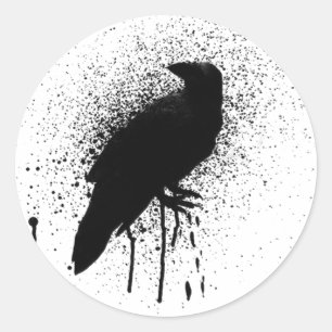 Sticker Rond Le corbeau noir