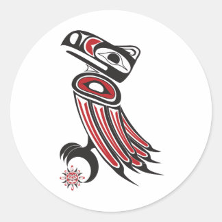 Sticker Rond Le corbeau vole le soleil