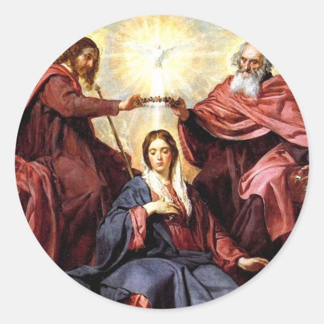 Sticker Rond Le couronnement de la Vierge (Devant)