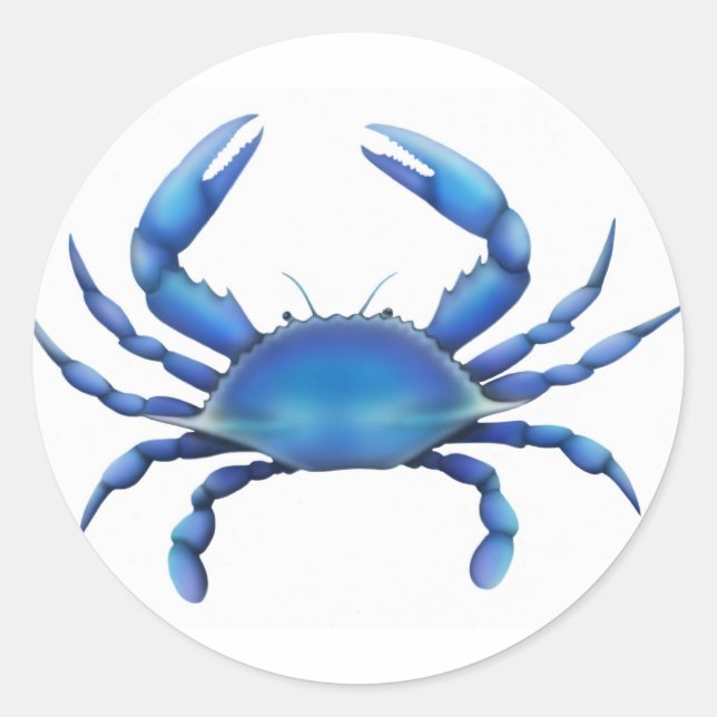 Sticker Rond Le crabe bleu (Devant)