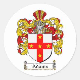 STICKER ROND LE CREST DE FAMILLE D'ADAMS - MANTEAU D'ADAMS DES