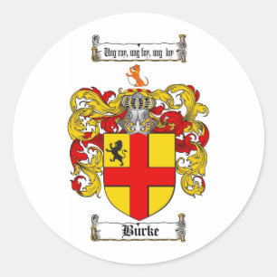 STICKER ROND LE CREST DE FAMILLE DE BURKE - MANTEAU DE BURKE