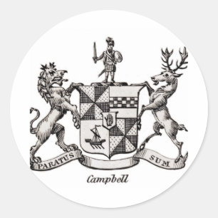 STICKER ROND LE CREST DE FAMILLE DE CAMPBELL