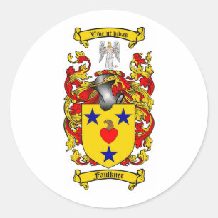 STICKER ROND LE CREST DE FAMILLE DE FAULKNER - MANTEAU DE