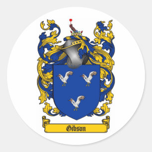 STICKER ROND LE CREST DE FAMILLE DE GIBSON - MANTEAU DE GIBSON