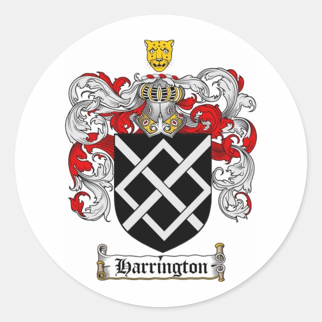 STICKER ROND LE CREST DE FAMILLE DE HARRINGTON - MANTEAU DE (Devant)