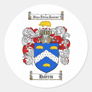 STICKER ROND LE CREST DE FAMILLE DE HARRIS - MANTEAU DE HARRIS