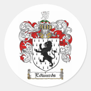 STICKER ROND LE CREST DE FAMILLE D'EDWARDS - MANTEAU D'EDWARDS