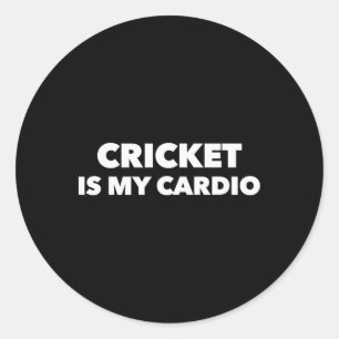 Sticker Rond Le cricket est mon cardio