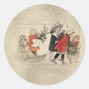 Sticker Rond le cru badine l'arbre de Noël