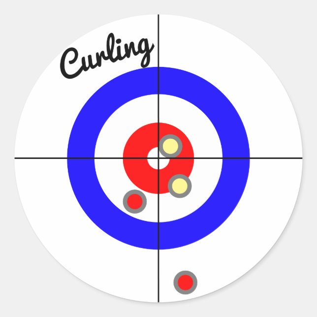 Sticker Rond Le curling est amusant (Devant)