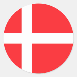 Sticker Rond Le Danemark, drapeau