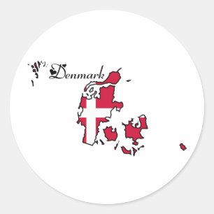 Sticker Rond Le Danemark frais