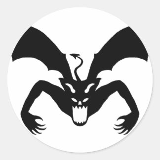 Sticker Rond Le diable blanc et noir