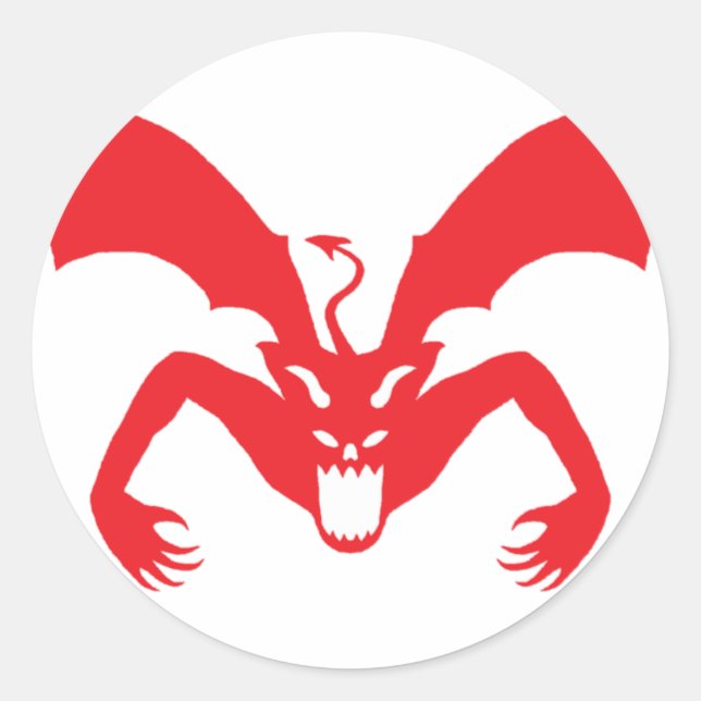 Sticker Rond Le diable blanc et rouge (Devant)
