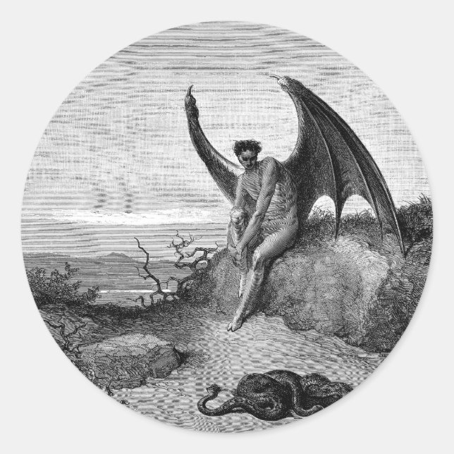 Sticker Rond Le Diable, Gustave Dore (Devant)