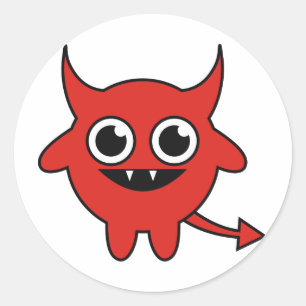 Sticker Rond Le diable mignon