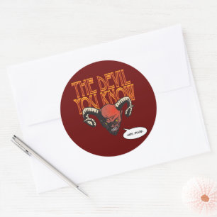 Sticker Rond Le diable que vous connaissez Dk Red BG