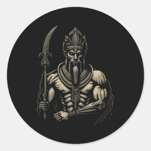 Sticker Rond Le dieu égyptien Seth Chaos Égypte Pharaon