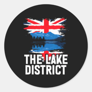 Sticker Rond Le district des lacs + drapeau britannique 