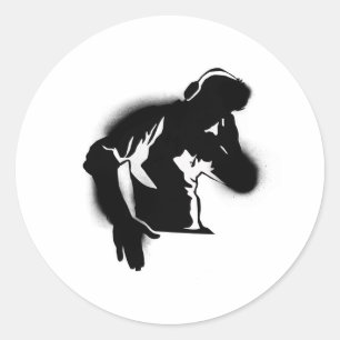 Sticker Rond Le DJ