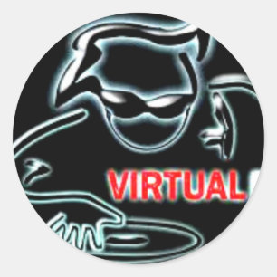 Sticker Rond le DJ virtuel grand