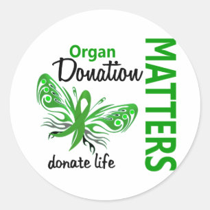 Sticker Rond Le don d'organes papillon Hope Matters