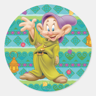 Sticker Rond Le Dopey de Blanche-Neige
