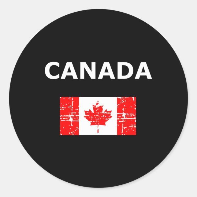 Sticker Rond Le drapeau canadien La Feuille d'érable canadienne (Devant)