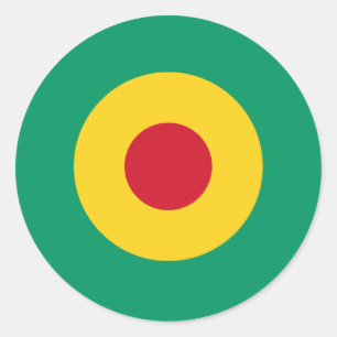 Sticker Rond Le drapeau de la Guinée rond symbole du pays armée