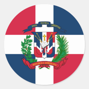Sticker Rond Le drapeau de la République Dominicaine