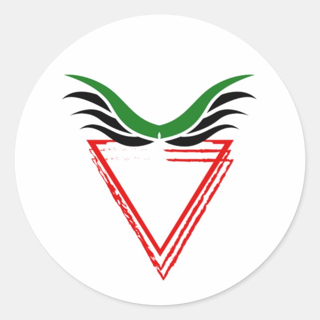 Sticker Rond Le drapeau de l'apartheid de la Palestine libre (Devant)