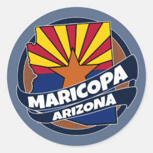 Sticker Rond Le drapeau de Maricopa Arizona a éclaté autocollan