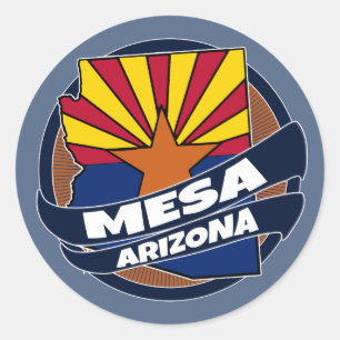 Sticker Rond Le drapeau de Mesa Arizona a éclaté des autocoll