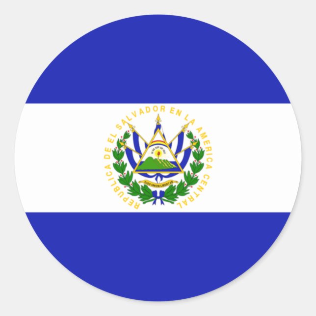 Sticker Rond Le drapeau du Salvador. (Devant)