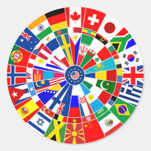 Sticker Rond le drapeau mondial fléchettes de jeu de plateau ta