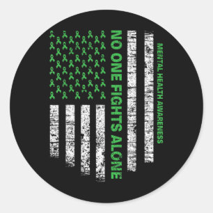 Sticker Rond Le drapeau seul Sensibilisation à la santé mentale
