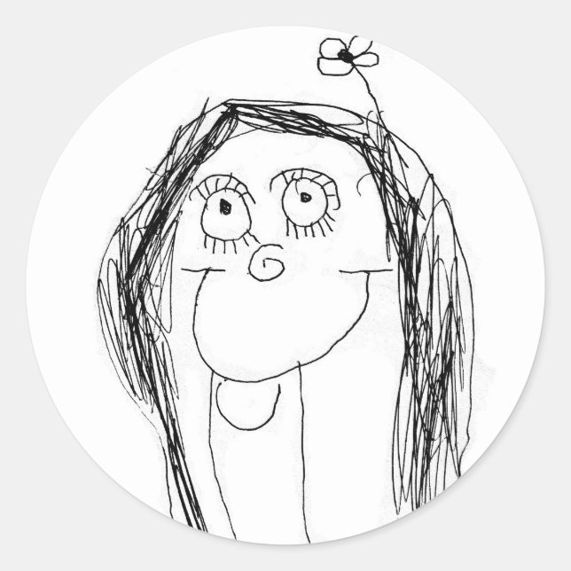 Sticker Rond Le Drawing de Your Child (Devant)