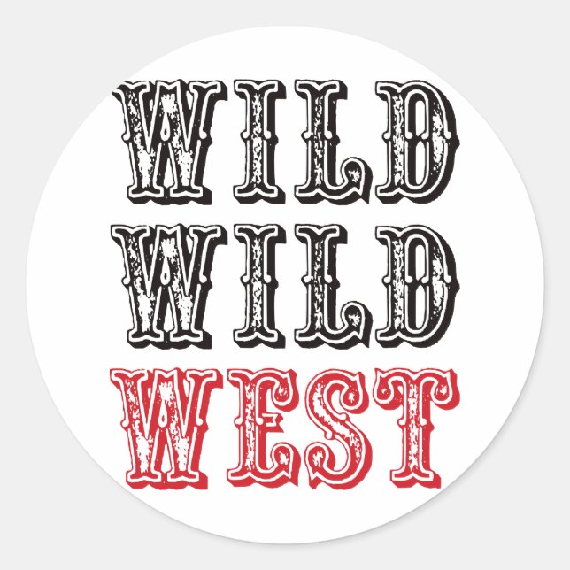 Sticker Rond Le Far West sauvage ! -Red (Devant)