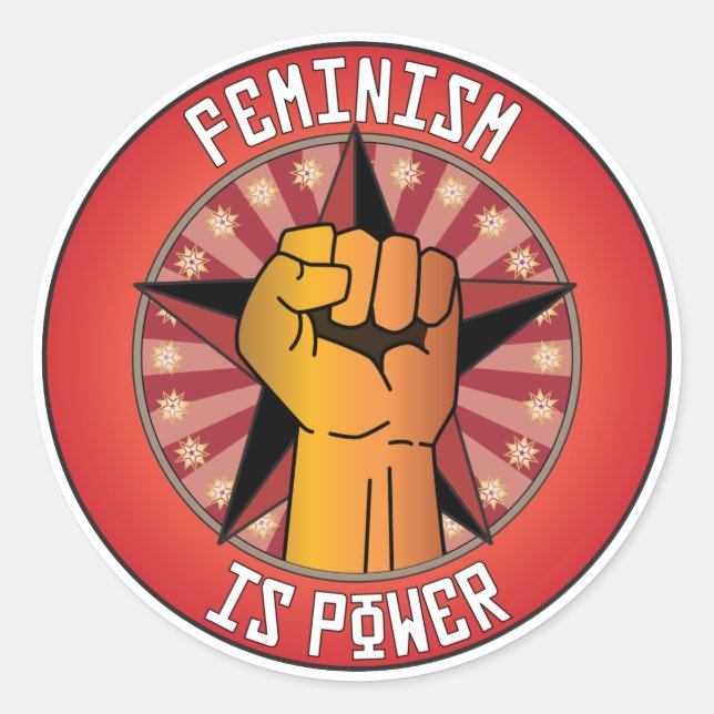 Sticker Rond Le féminisme est le pouvoir (Devant)