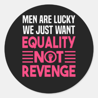 Sticker Rond Le féminisme L'égalité Le pouvoir des femmes