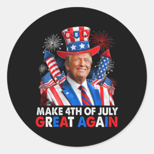 Sticker Rond Le feu d'artifice patriotique de Trump rend 4 juil
