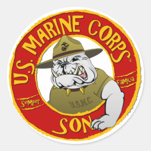 Sticker Rond Le fils du Marine Corps américain