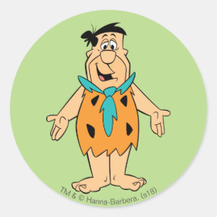 Sticker Rond Le Flintstone des Flintstones   Fred