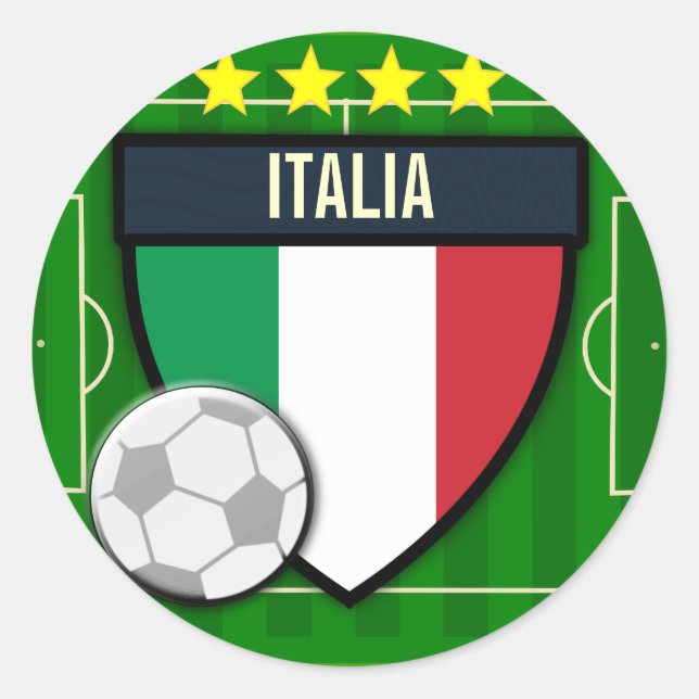 Sticker Rond Le football de l'Italie Italie (Devant)